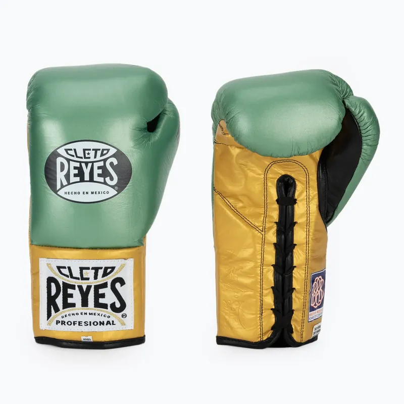 Sezónní Sleva Boxerské rukavice Cleto Reyes Boxing Gloves creen metallic/gold