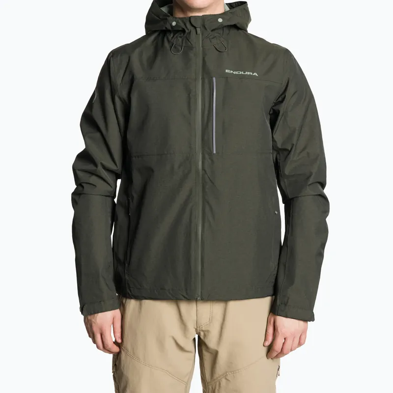 Pánská cyklistická bunda Endura Hummvee Waterproof Hooded bottle green Akce