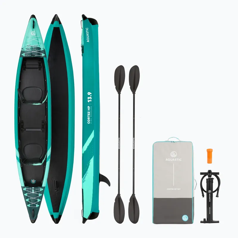 Nízká Cena Nafukovací kajak pro 2 osoby AQUASTIC Cortez 13‘9" 420 cm green