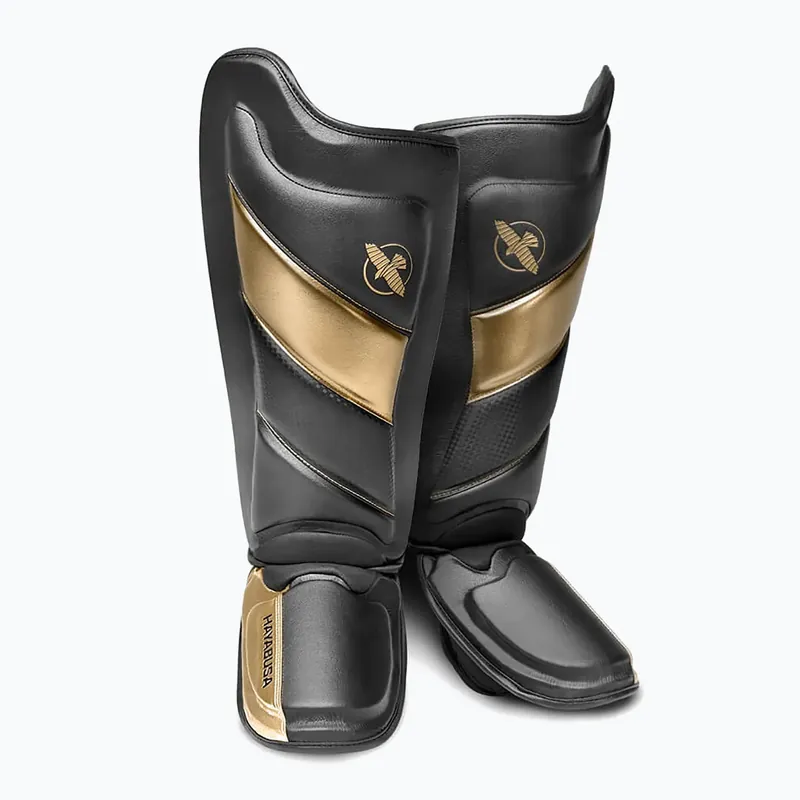 Omezená Nabídka Hayabusa T3 Striking Shin Guards černá/zlatá T3SSG chrániče holení