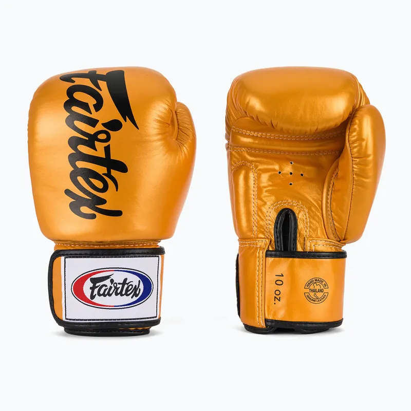 Autentický Boxerské rukavice Fairtex Deluxe Tight-Fit gold