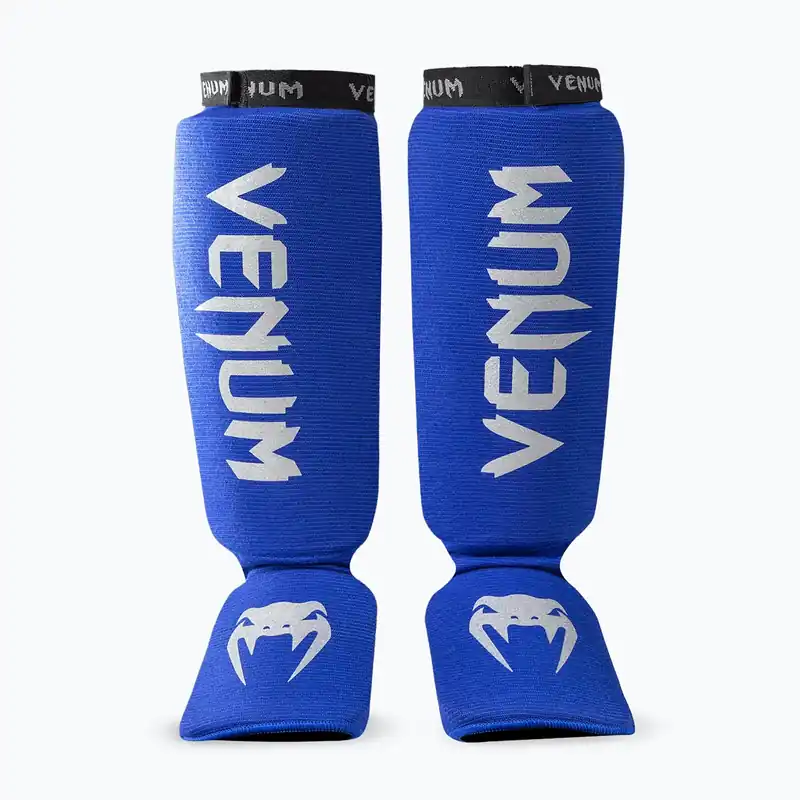 Chrániče holení a nártů Venum Kontact Shin Guards royal blue/silver Speciální Cena