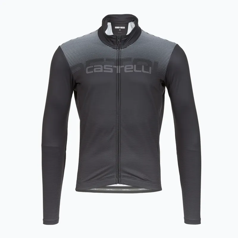 Rychlé Dodání Pánské cyklistické tričko Longsleeve Castelli Apice Thermal dark gray/smoky gray/silver gray