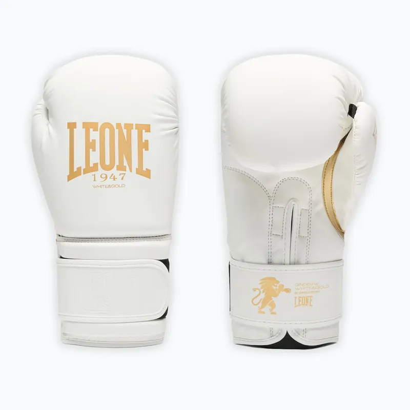 Sleva Boxerské rukavice LEONE 1947 Idol white/gold