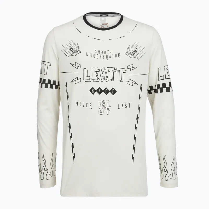 Pánský cyklistický dres Longsleeve Leatt MTB Gravity 3.0 cream white Výprodej