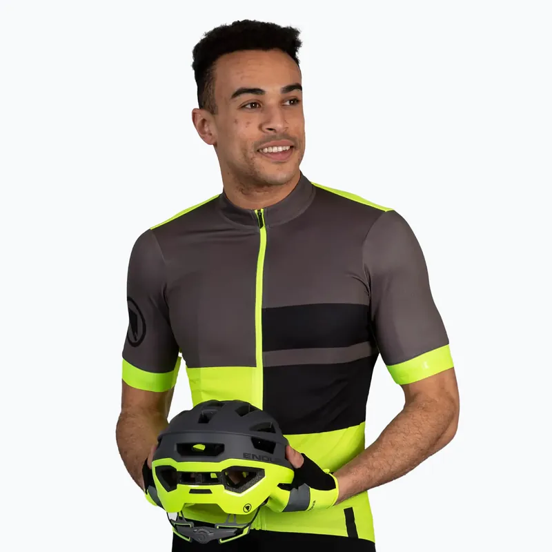 Autentický Pánský cyklistický dres Endura FS260 Print S/S hi-viz yellow