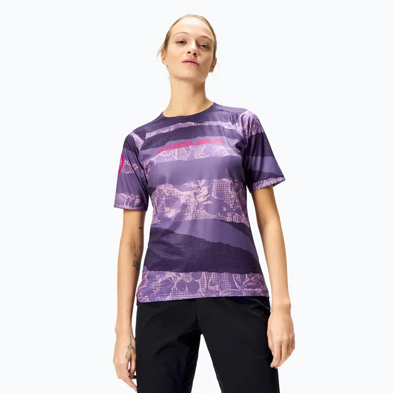 Dámský cyklistický dres Endura Patchwork Ltd W bramble Top Prodej