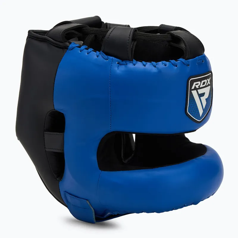 Boxerská přilba RDX Apex Boxing Head Gear With Nose Protection Bar blue Akce