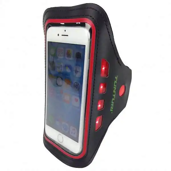 Expresní Doručení Pažní pouzdro na mobil TUNTURI Led Phone červená