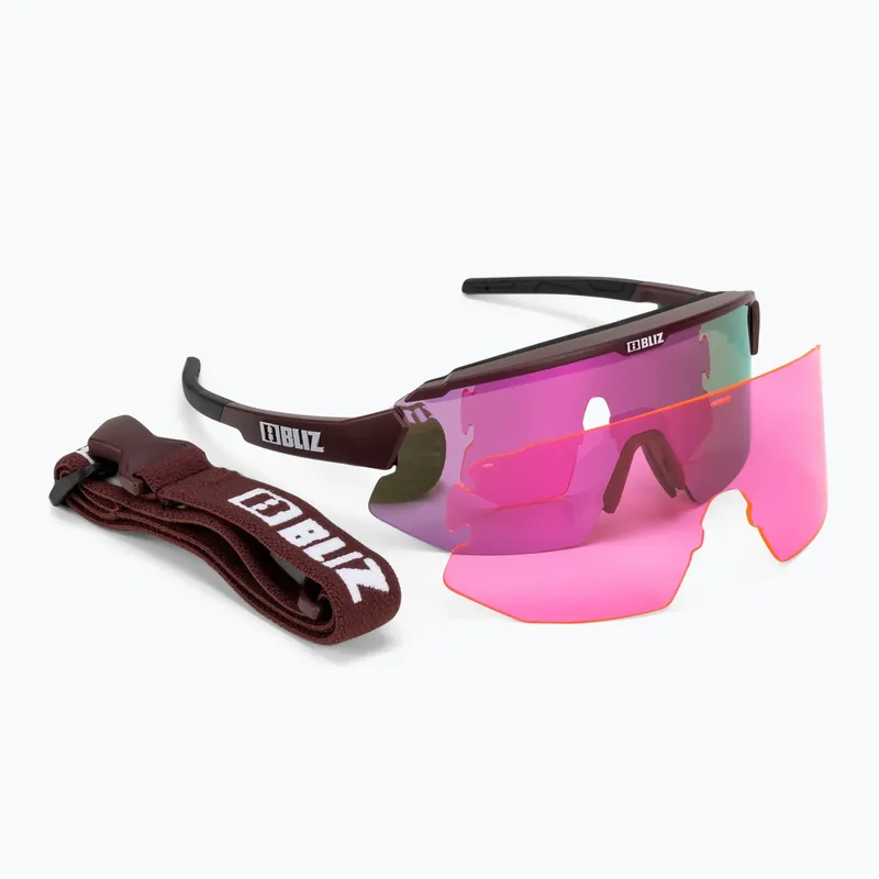 Bliz Breeze Small S3+S1 matné vínové / hnědé růžové multi / růžové cyklistické brýle 52212-44 Finální Výprodej