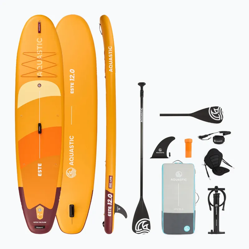 Vysoce Kvalitní Sada paddleboard SUP nafukovací AQUASTIC Este 12‘0" oranžový
