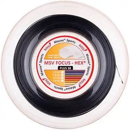 Oblíbený Focus HEX Plus 38 tenisový výplet 200 m černá