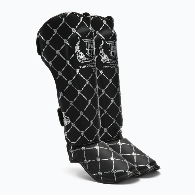 Chrániče holenních kostí a chodidel Top King Chain Semi Leather black/silver Tovární Cena