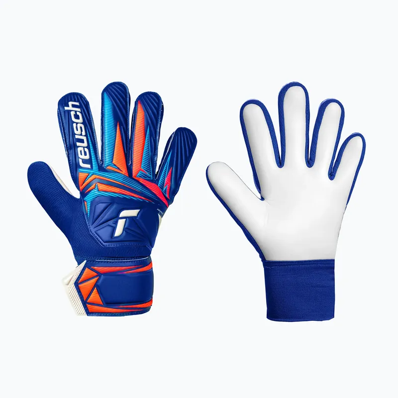 Dětské brankářské rukavice Reusch Attrakt Starter Solid Junior sharp blue/white/shocking orange Vysoce Kvalitní