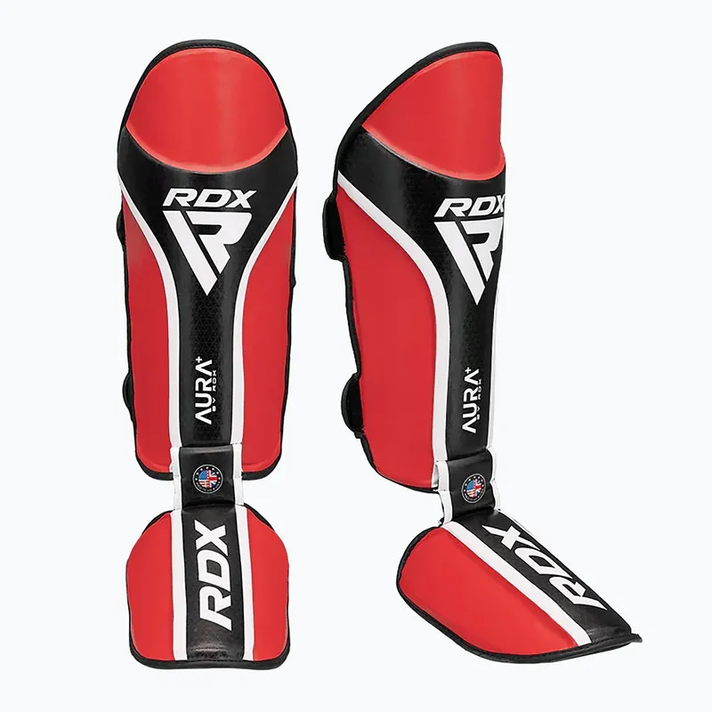 Chrániče holení a chodidel RDX Shin Instep Aura Plus T-17 red Nejlepší Volba