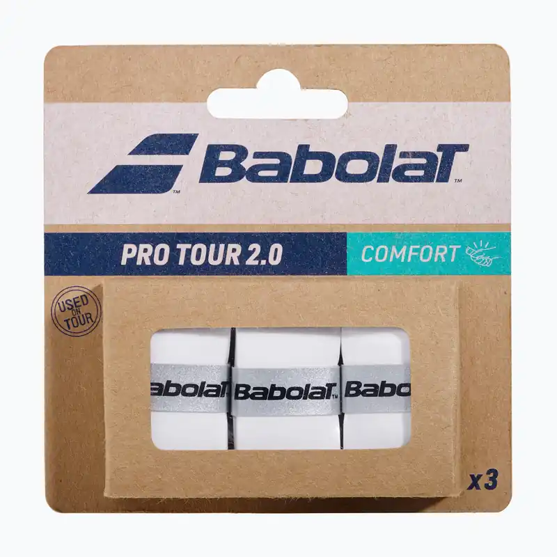 Omotávky na tenisovou raketu Babolat Pro Tour 2.0 3 ks white Poslední Šance