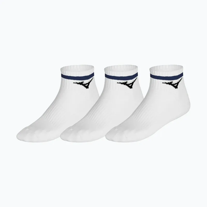 Ponožky Mizuno Training Mid With Line 3 pairs white/ultramarine Nejlepší Volba
