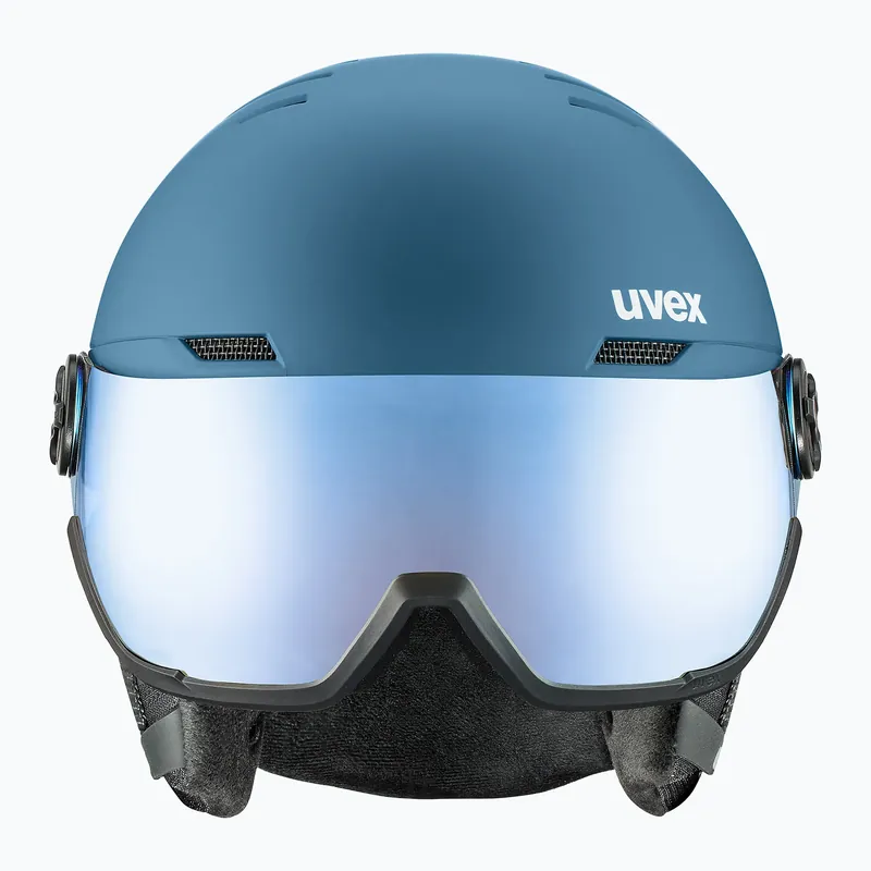 Lyžařská helma UVEX Wanted Visor stone blue matt/mirror blue/smoke Cenový Hit