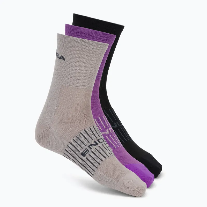 Dámské ponožky Endura Coolmax Race 3 pairs W end purple Jen Po Omezenou Doba