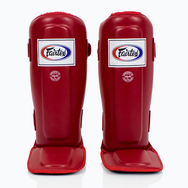 Dvojité polstrované chrániče holeně Fairtex In-Step červené Cenově Výhodný