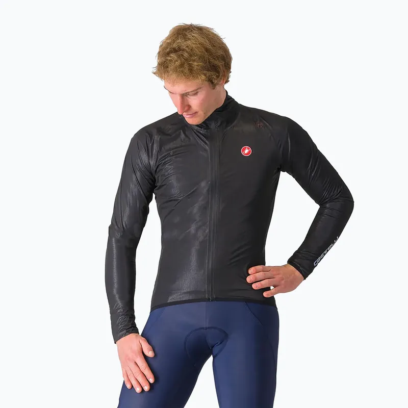 Pánská cyklistická bunda Castelli Squall Shell light black/silver gray Tovární Cena