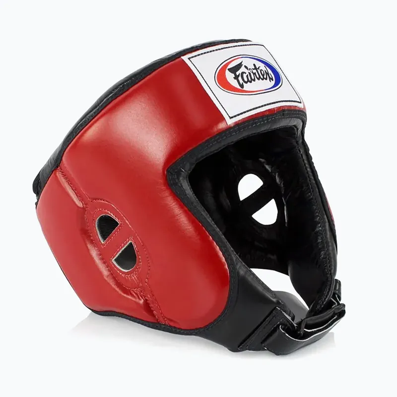 Ověřený Ochranná helma Fairtex Muay Thai & Kickboxing Competition red