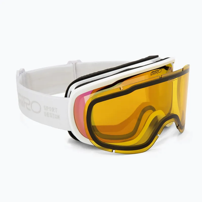 Dámské lyžařské brýle Giro Moxie white stacked/amber pink/yellow Sleva