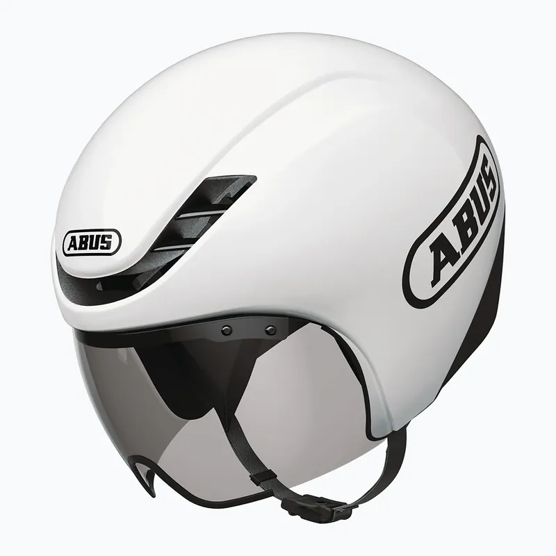Nízká Cena Cyklistická helma ABUS Gamechanger TT 1.1 shiny white