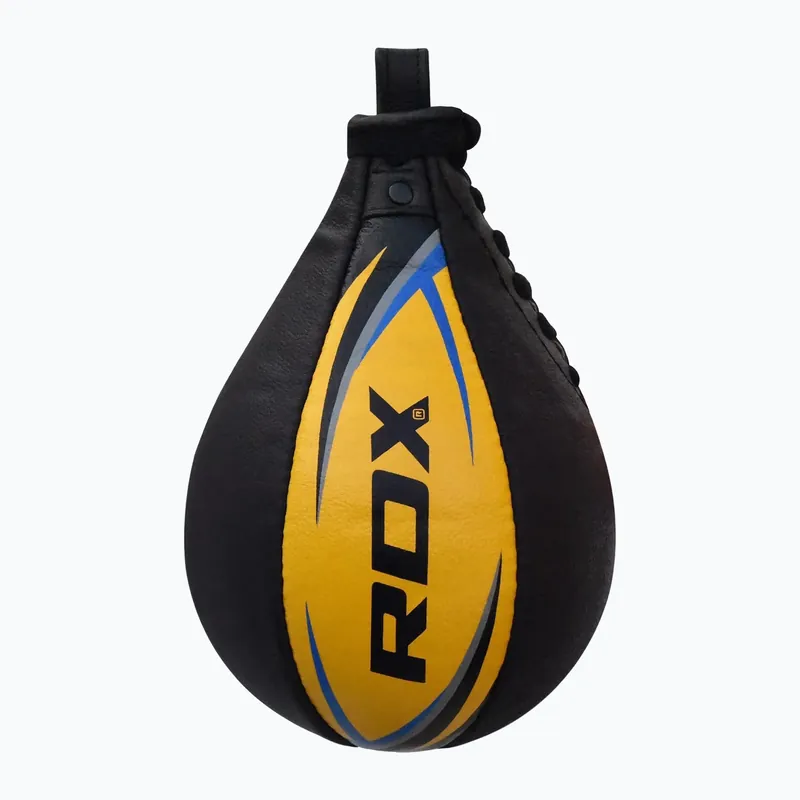 Cenový Hit Boxerský perleťový míč RDX Speed Ball Leather Multi černo-žlutá 2SBL-S2YU