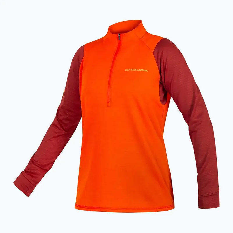 Dámský cyklistický dres Longsleeve Endura Singletrack Fleece paprika Jen Po Omezenou Doba