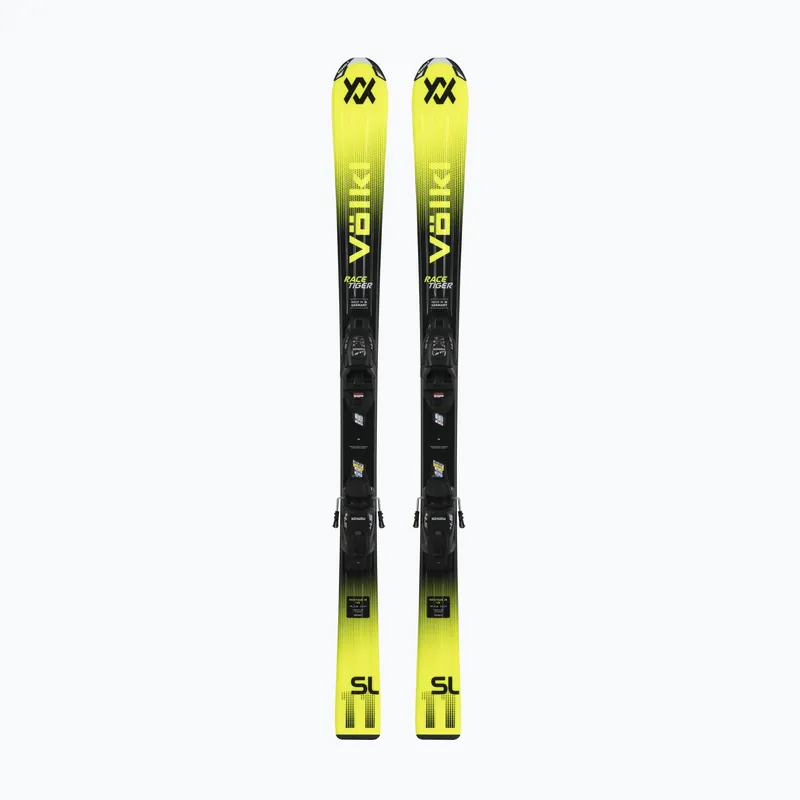 Novinka Dětské sjezdové lyže Völkl Racetiger Jr Yellow + vázání 7.0 VMotion Jr 130-160 cm black