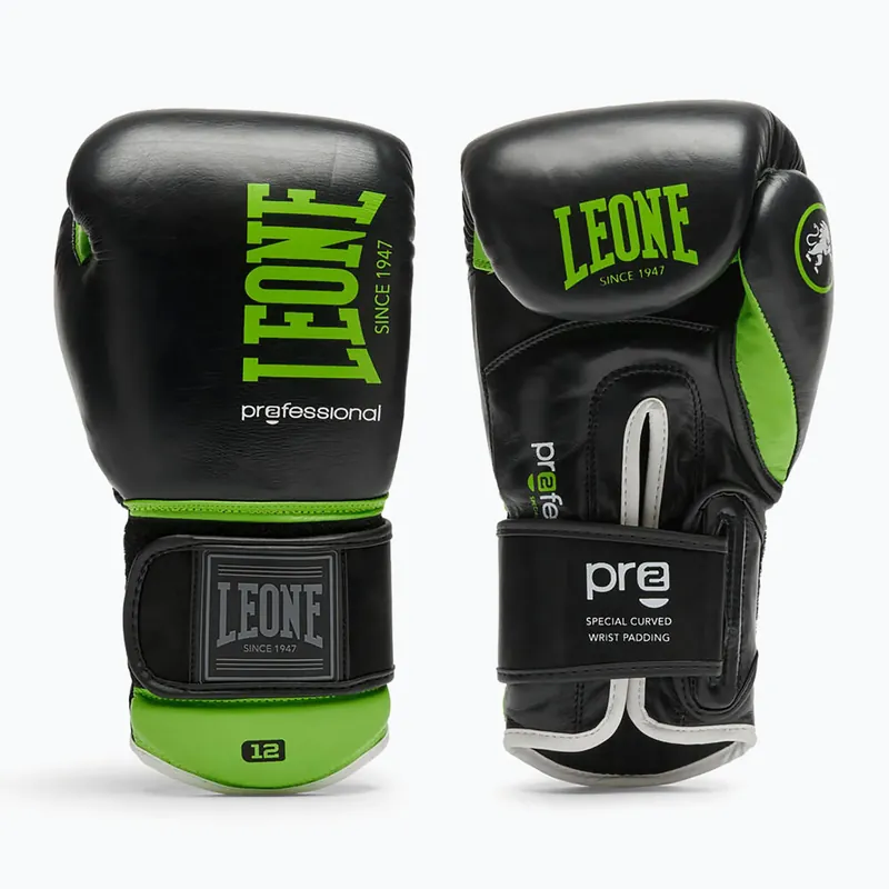 Boxerské rukavice LEONE 1947 Il Tecnico N3 black/green Víkendová Akce