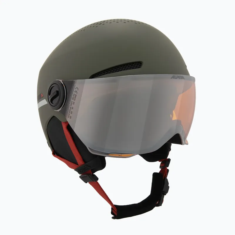 Dětská lyžařská helma Alpina Zupo Visor Q-Lite olive/ red matt Must-Have