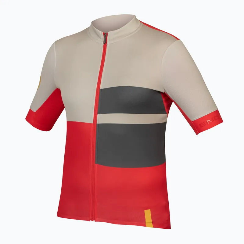 Pánský cyklistický dres Endura FS260 Print S/S pomegranate Ověřený