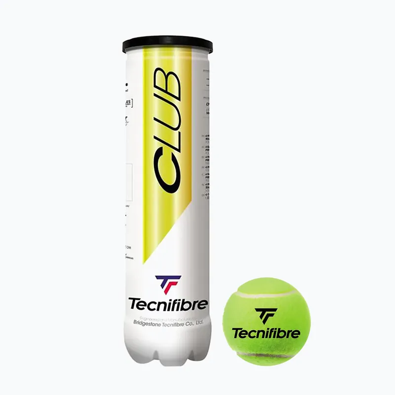 Sada tenisových míčků 4ks. Tecnifibre Club Pet 4B žlutá 60CLUB364N Vysoce Kvalitní