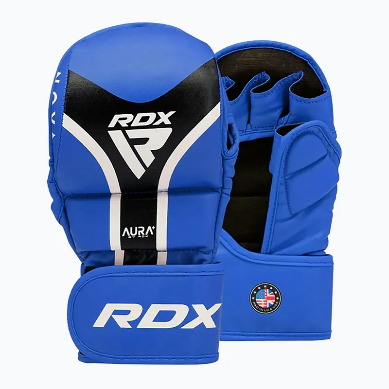 Autentický Grapplingové rukavice RDX Grappling Shooter Aura Plus T-17 blue