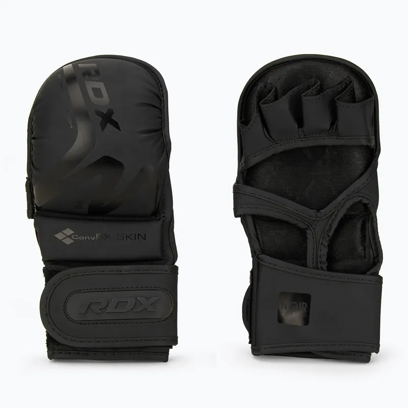 Levný Grapplingové rukavice RDX T15 Noir Hybrid matte black