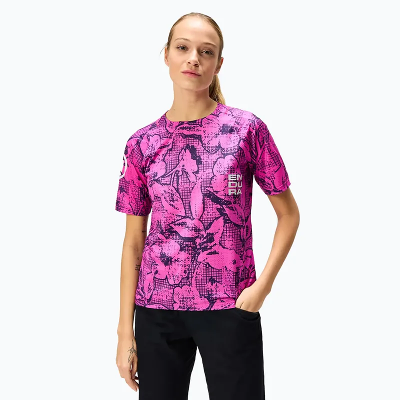 Dámský cyklistický dres Endura Grid Floral Ltd W pink pop Cenová Bomba