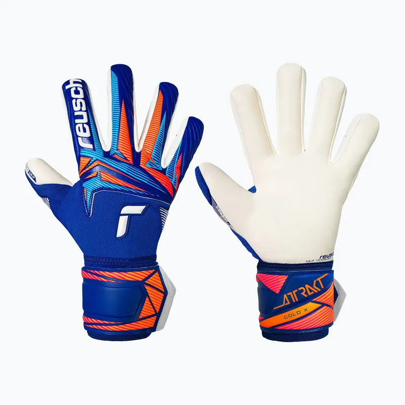 Brankářské rukavice Reusch Attrakt Gold X NC sharp blue/white/shocking orange Finální Výprodej