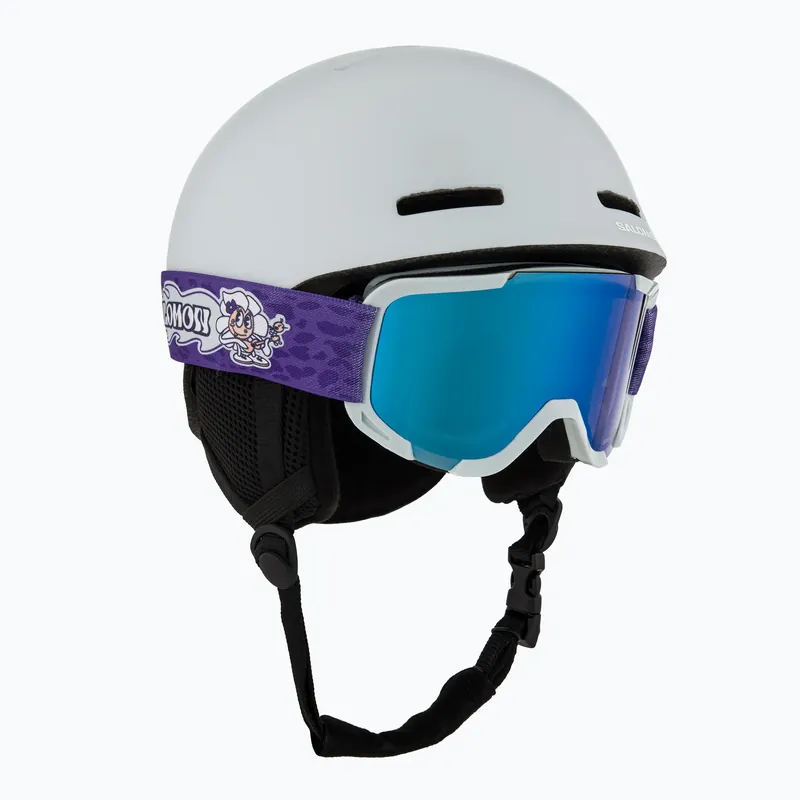 Dětská lyžařská helma Salomon Player Combo + lyžařské brýle XV Jr ice flow/ice flow mid blue Aktuální
