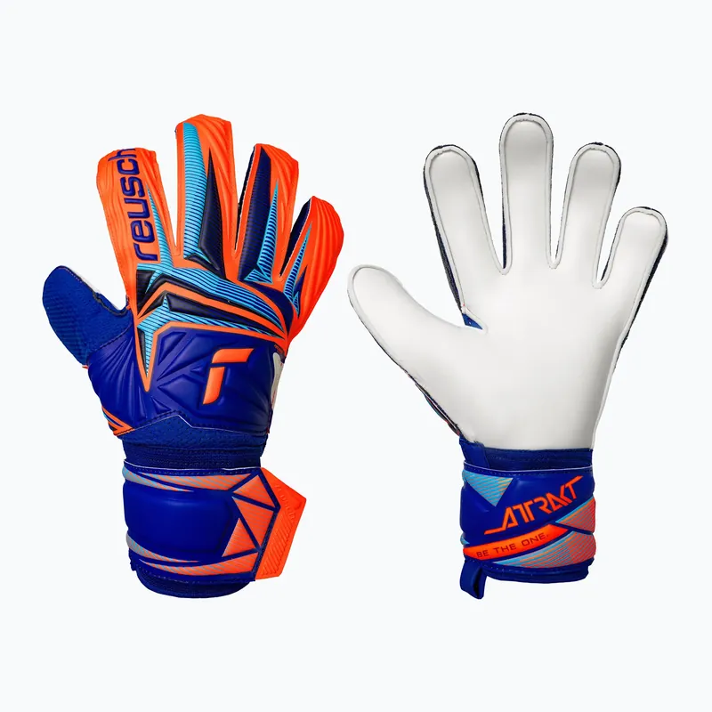 Brankářské rukavice Reusch Attrakt Solid sharp blue/shocking orange Sezónní Sleva