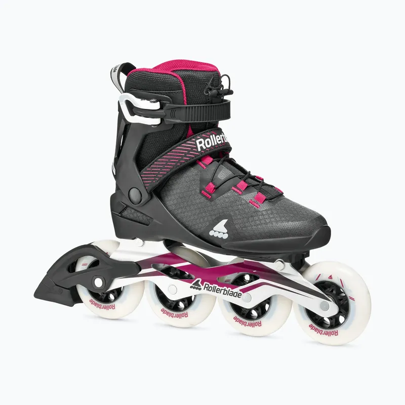Dámské kolečkové brusle Rollerblade Macroblade 90 W black/burgundy/ocean green Oblíbený