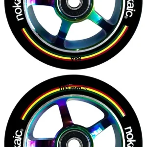 Vysoce Kvalitní Kolečka Nokaic 100mm BLACK/RAINBOW 2ks