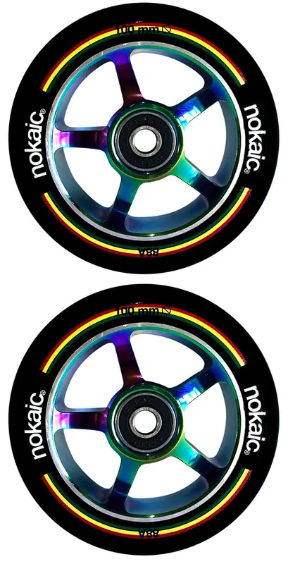 Vysoce Kvalitní Kolečka Nokaic 100mm BLACK/RAINBOW 2ks