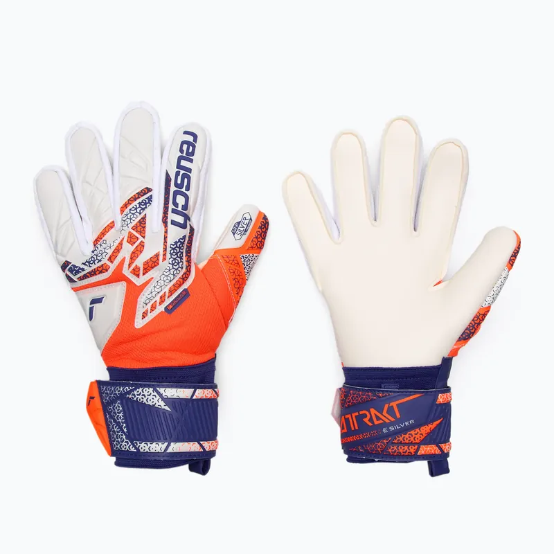 Brankářské rukavice Reusch Attrakt Silver shocking orange/energize blue Ověřený