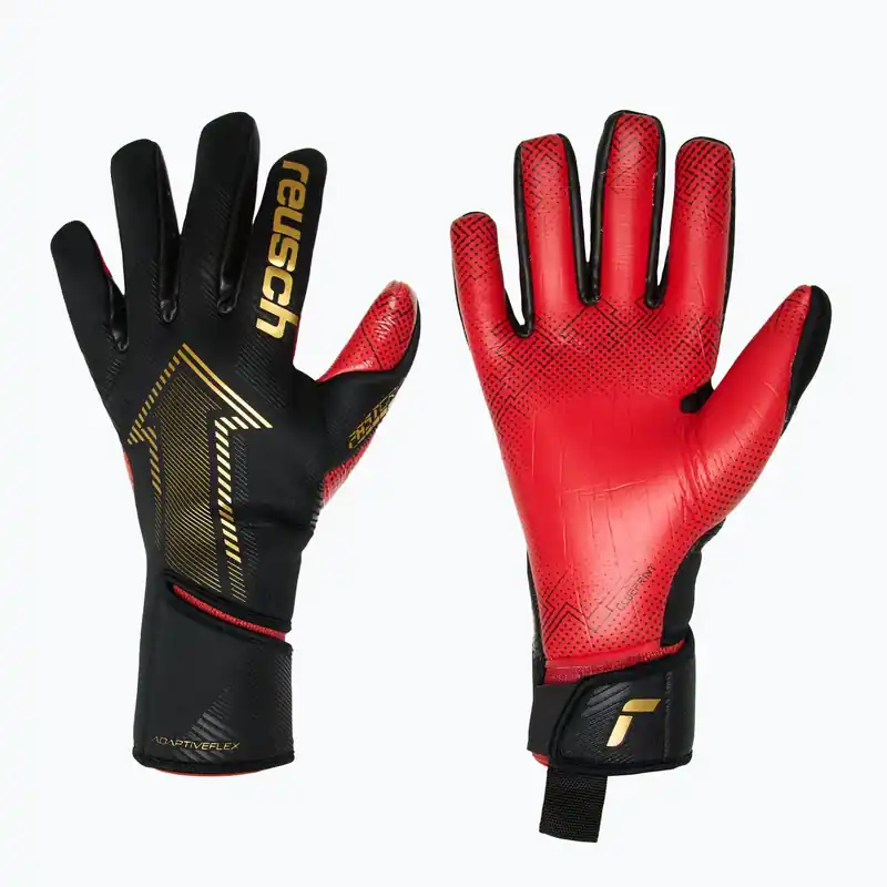 Výhodná Nabídka Brankářské rukavice Reusch Fastgrip Gold X GluePrint black/gold/fiery red
