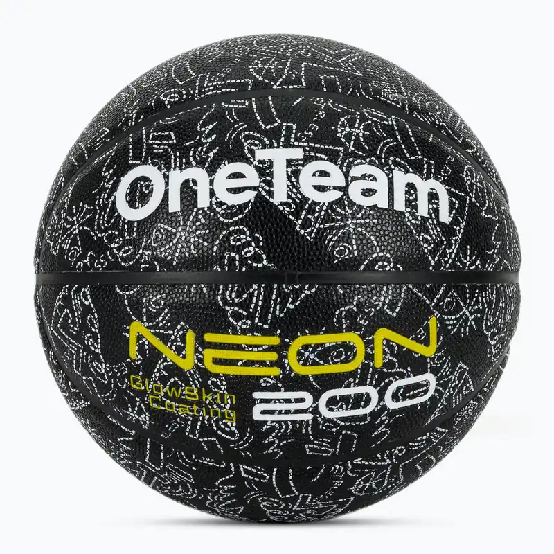 Basketbalový míč OneTeam Black neon size 7 Sezónní Sleva
