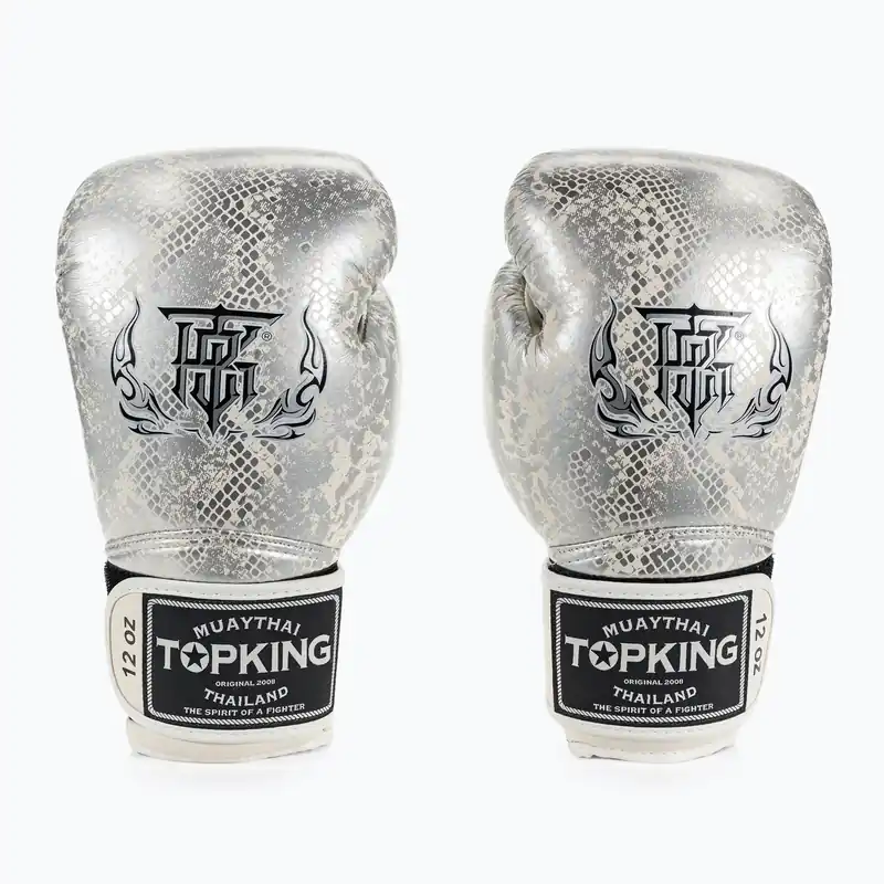 Boxerské rukavice Top King Muay Thai Super Star Snake white TKBGSS-02A-WH-SV-10 Rychlé Dodání