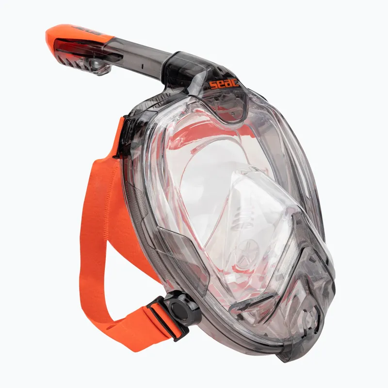 Celoobličejová šnorchlovací maska SEAC Libera black/orange Zlevněný