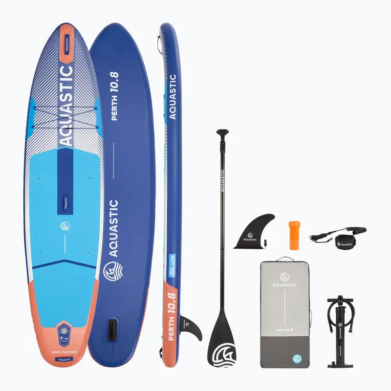 Bezpečná Platba Sada paddleboard SUP nafukovací AQUASTIC Perth 10‘8" allround modrý